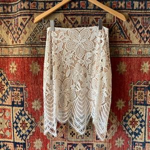 For Love And Lemons white lace skirt